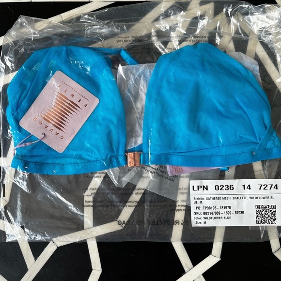 Savage X Fenty Wildflower Blue Strappy Bralette - Picture 3 of 11